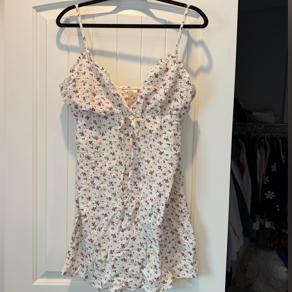 No Boundaries White and Red Floral dress